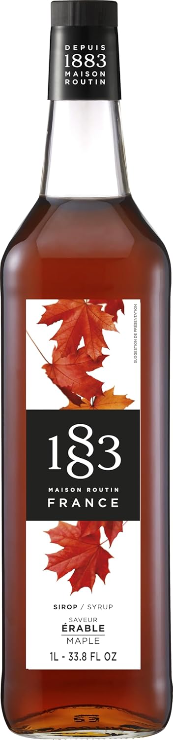 1883 Maple Syrup for Drinks, Made in France, 1 Liter Glass Bottle