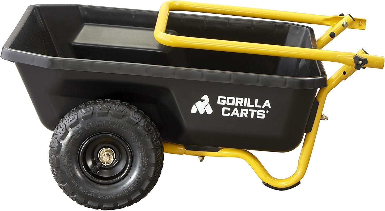 Gorilla Carts Poly Dump Cart, 2-Wheel Garden Wagon, 4 Cu Ft, 300lb Capacity