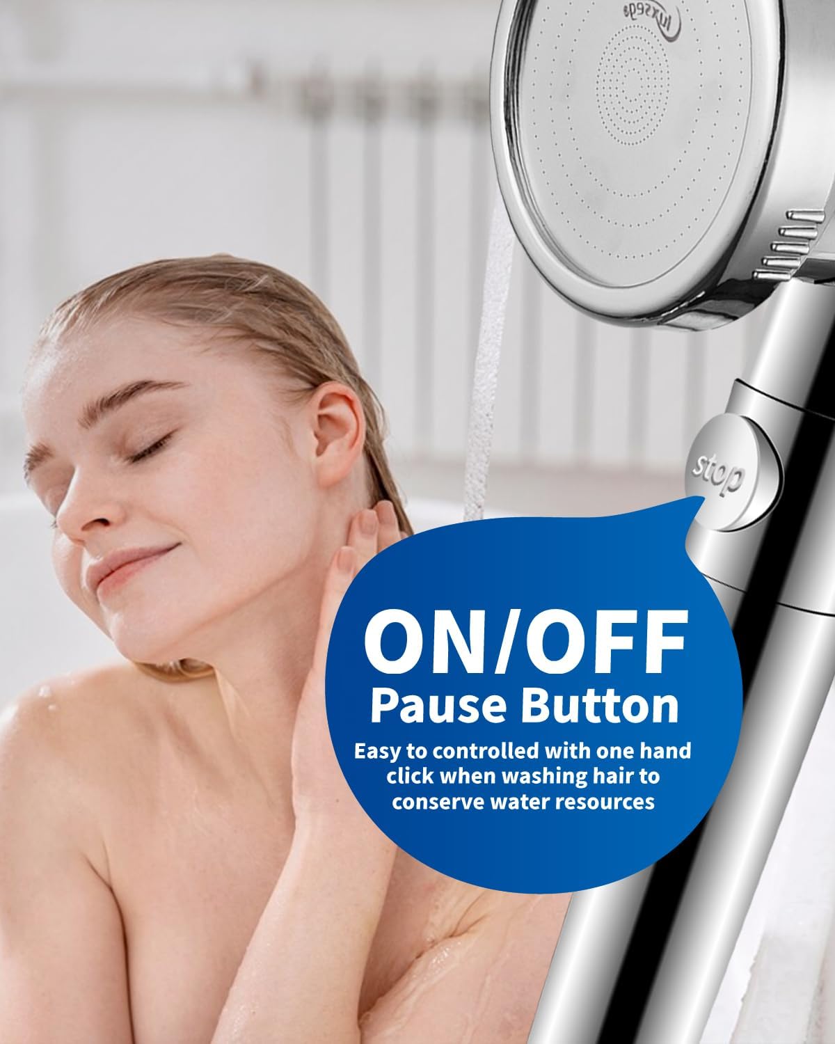Filtered Shower Head with Handheld, High Pressure, for Hard Water
