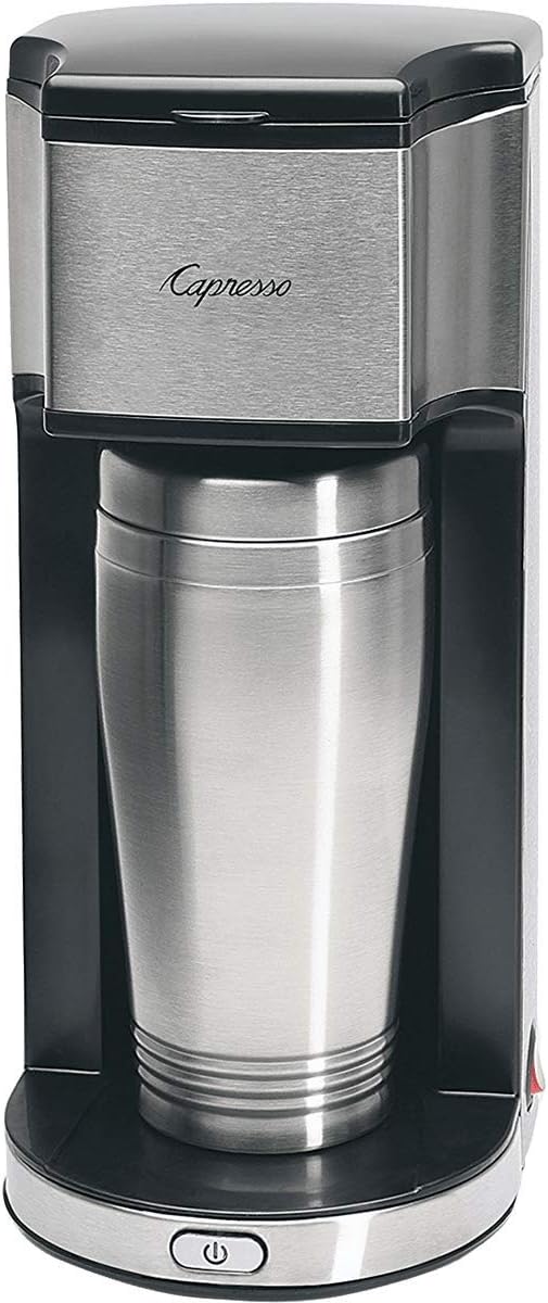 Capresso On-The-Go Personal Coffee Maker, Silver/Black