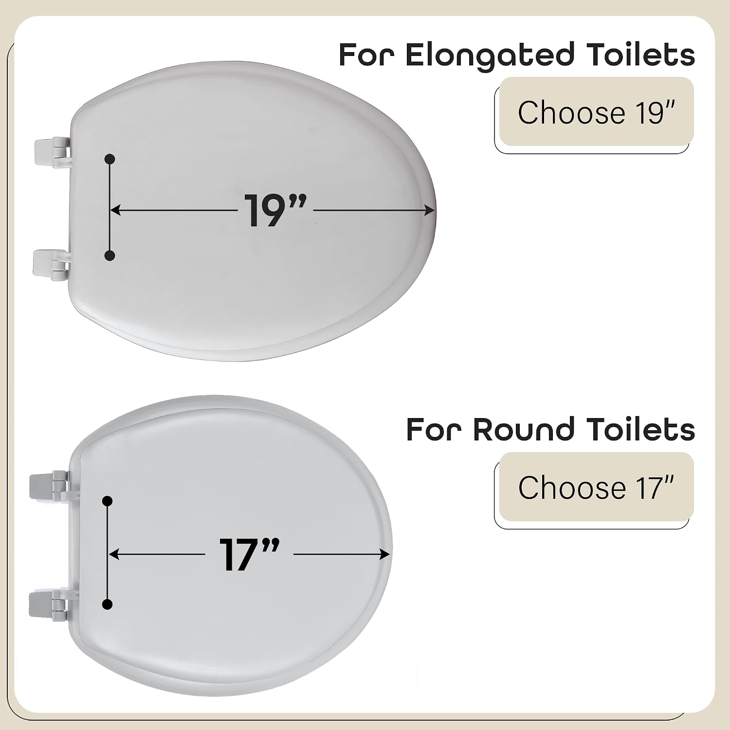 Soft Elongated Vinyl Toilet Seat, Black - 19 Inch Soft Vinyl Cover with Comfort Foam Cushioning - Fits All Elongated Size Fixtures - Easy to Install Fantasia by Achim Home Decor