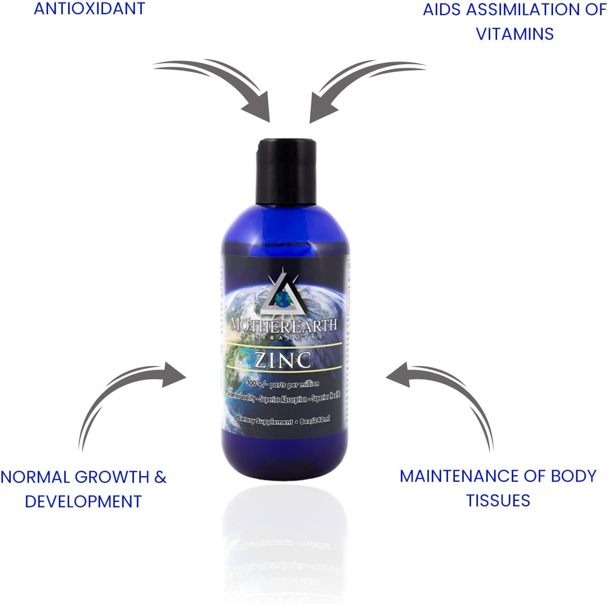 Mother Earth Minerals Ionic Liquid Zinc Supplement High Absorption Angstrom Zinc Mineral Drops for Immune Support