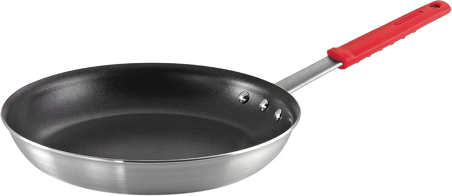 Tramontina Professional 8-Inch Non Stick Small Frying Pan | Heavy-Gauge Aluminum Skillet with Reinforced Nonstick Coating, Red Handle, Dishwasher and Oven Safe, Made in Brazil