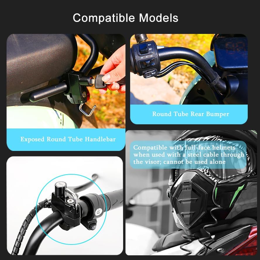 Motorcycle Helmet Lock for HJC CS-R3 Pro 2018 2019 2020, Helmet Holder Hook with 2 Keys, Helps Secure Your Gear, Easy to Install