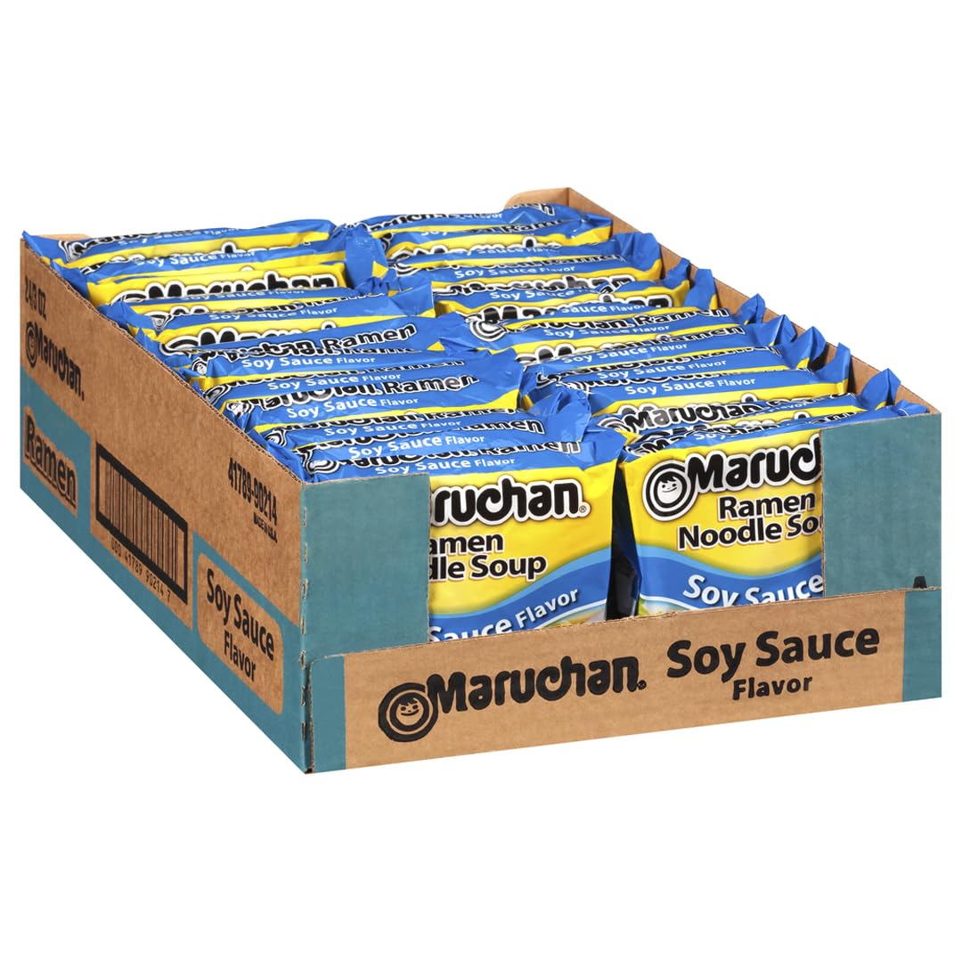 Maruchan Ramen Noodle Soup, Pork Flavor – Japanese-Style Instant Noodles, Quick & Easy Meal for Kids, Students & Busy Families – 3 Oz. (24 Pack)