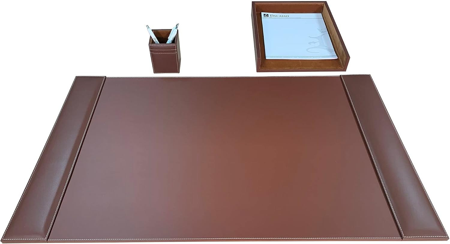 Dacasso Rustic Brown Leather Desk Set, 3-Piece (D3237)