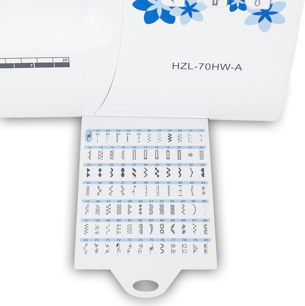 Juki HZL-70HW Computer Sewing Machine | 80 Sewing Patterns, 6 Types of Stitch Patterns, Quick Reference Plate