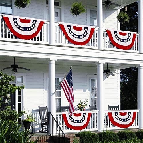 3 Pack USA 250th Anniversary American Pleated Fan Flag 4th of July Decorations