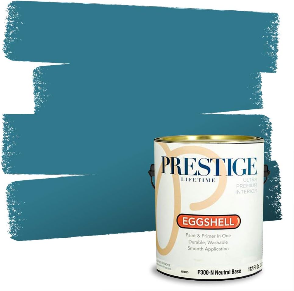 Prestige Paints E400-P-SW6506 Exterior Paint and Primer in One, 1-Gallon, Satin, Comparable Match of Sherwin Williams Vast, 1 Gallon, SW45-Vast Sky