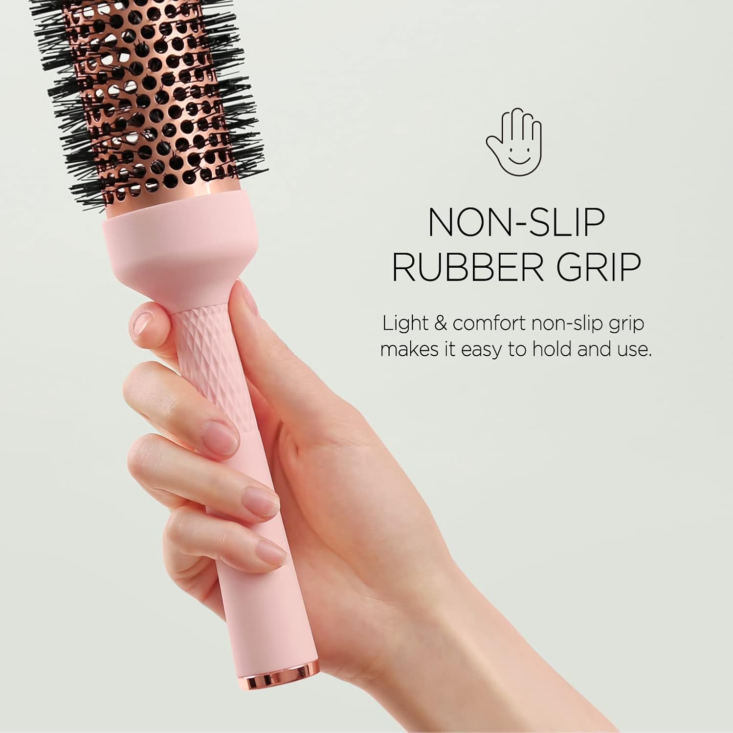 Magic Curling Round Brush (1 Inch) - Non-electronic, Self-Standing Round Brush, Great Blowout, Ceramic Coated Barrel, Quick Styling