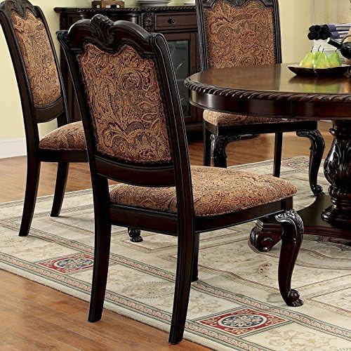 Furniture of America Ferrara 7-Piece Elegant Dining Set, Brown Cherry