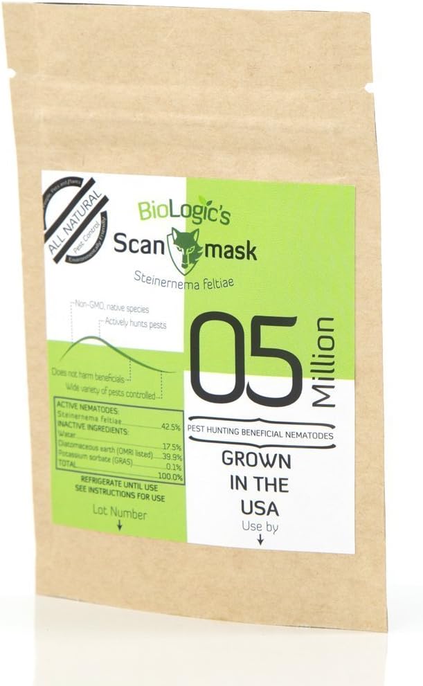 BioLogic's Scanmask Steinernema Feltiae (Sf) Beneficial Nematodes for Natural Insect Pest Control, 5 Million Size