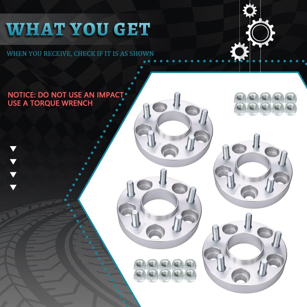 IRONTEK 5x114.3mm Wheel Spacers Fit Nissan Infiniti (M12x1.25, 66.1 Hub Bore) for Nissan 370Z, 350Z, 300ZX, Maxima, Sentra, for Infiniti FX35, FX45