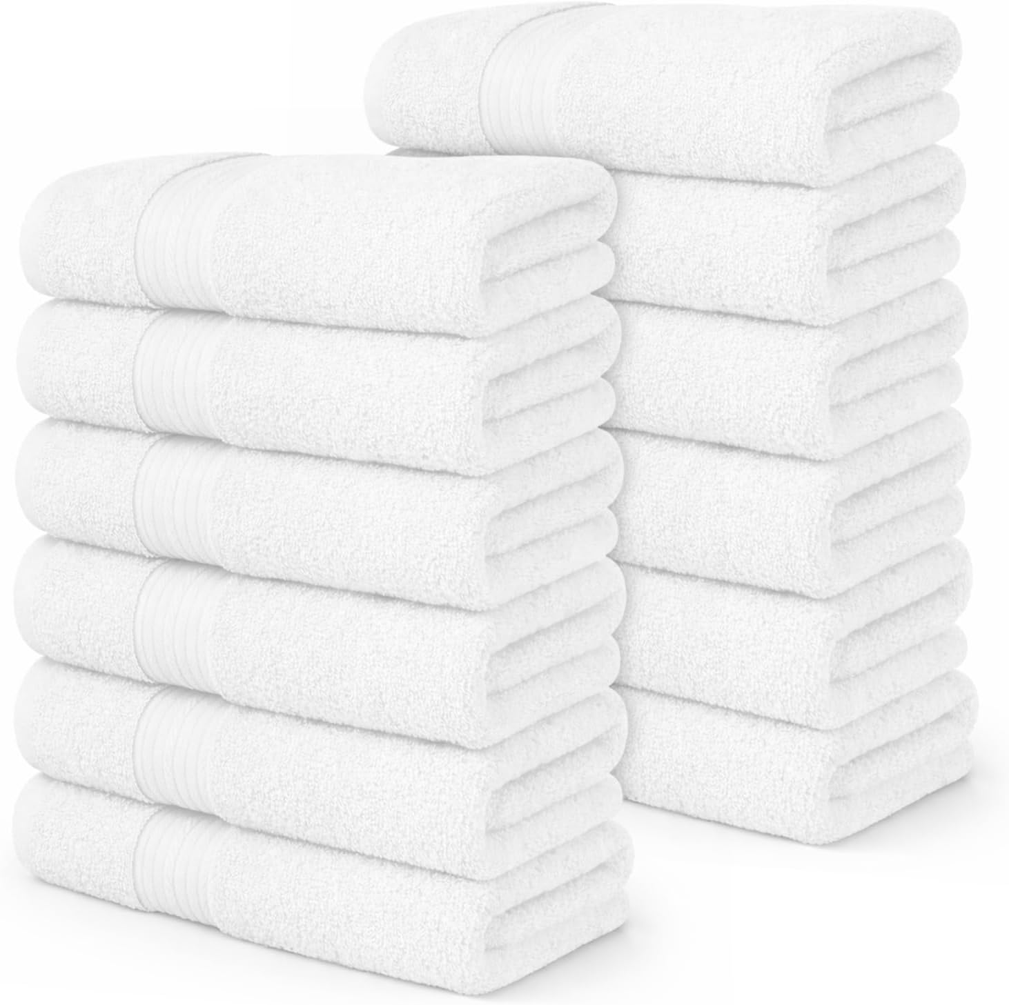 Ample Decor 100% Cotton Hand Towels 18x28 Inches, 600 GSM, Soft & Absorbent, Set of 12, Purple