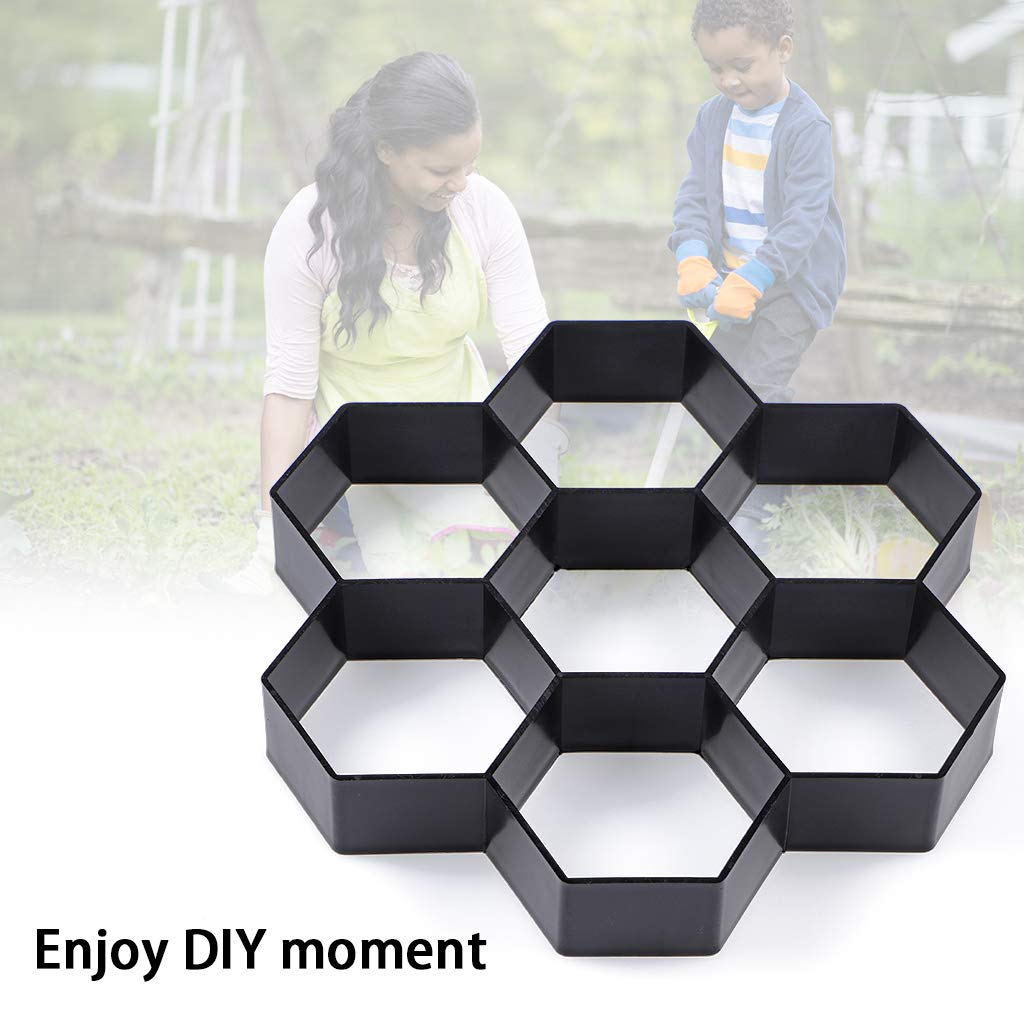 Skelang Hexagon Pavement Mold, 11.4"×11"×1.7" Reusable Walk Path Maker, Concrete Cement Pavement Mold for DIY Garden Concrete Path