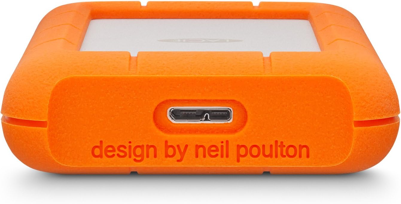 LaCie Rugged USB-C, 4TB, Portable External Hard Drive, Drop, Shock, Dust, Rain Resistant, for Mac & PC (STFR4000800) | Drop, Shock, Dust