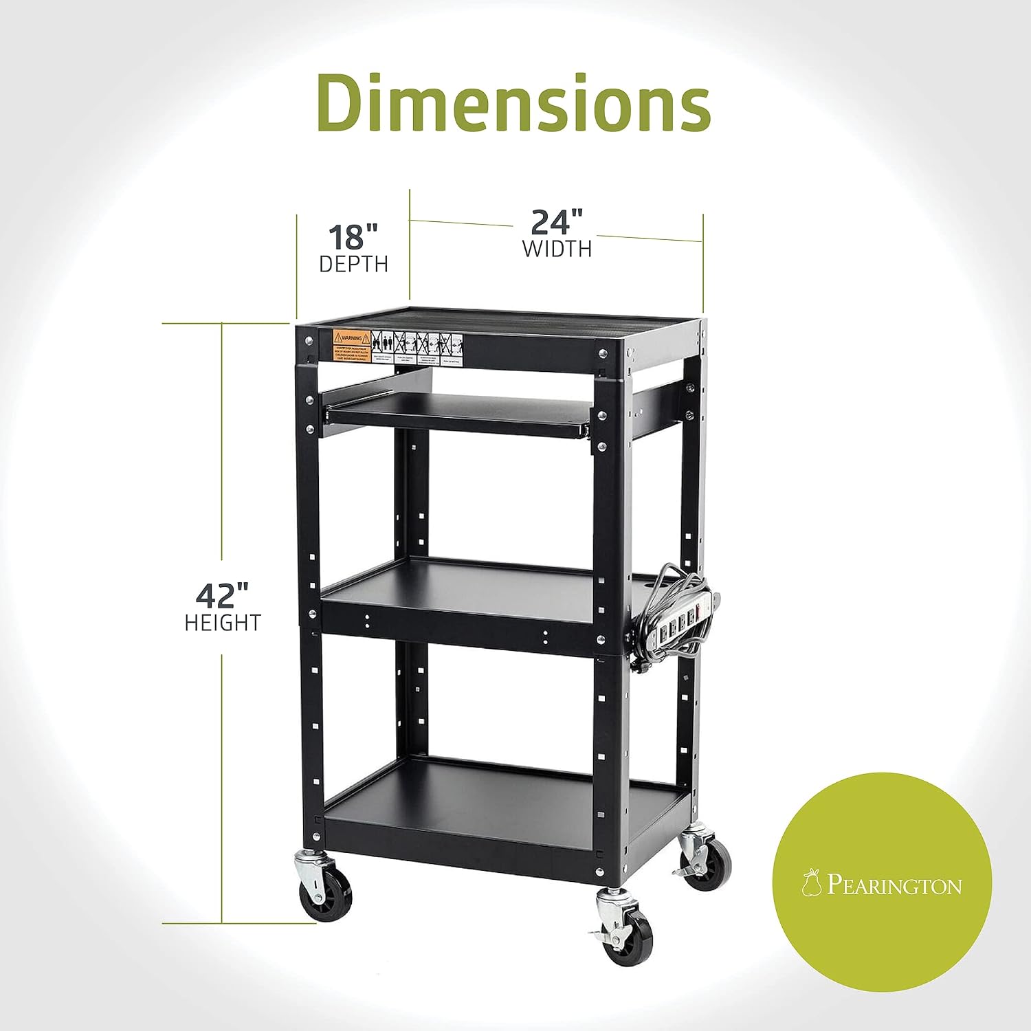 Pearington AV Presentation Cart Stand for Video Projector, TV, Laptop Computers, Printers