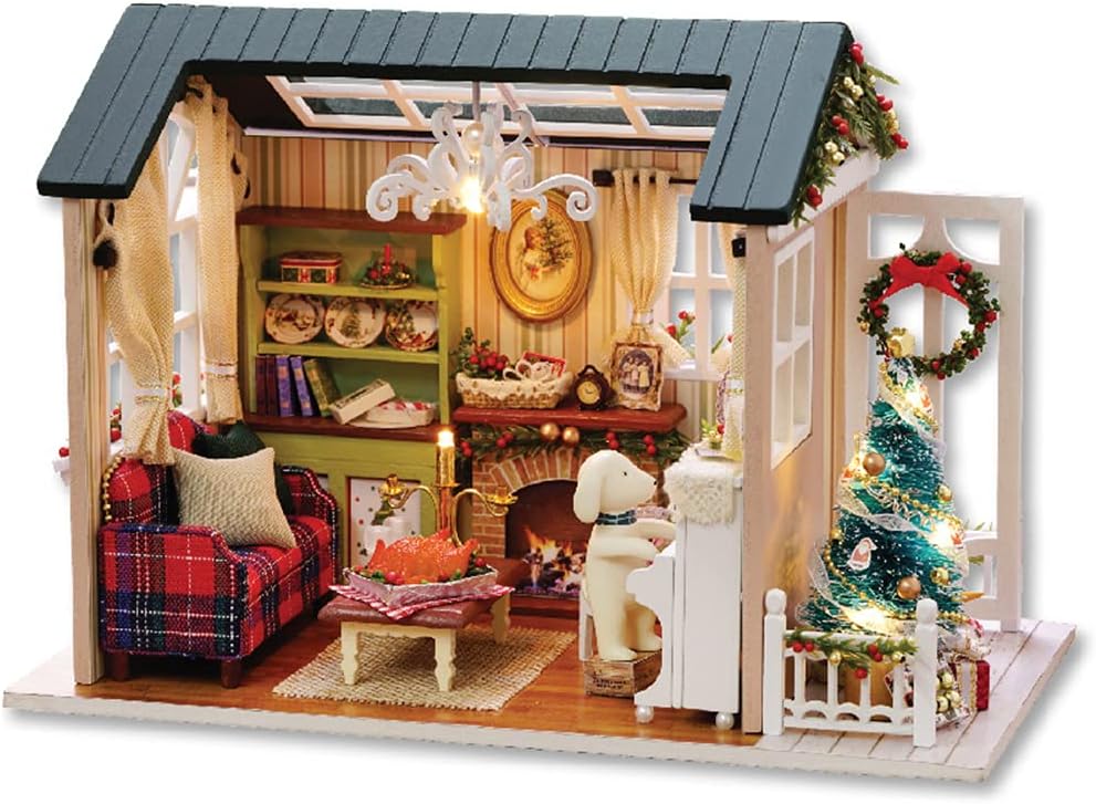 DIY Miniature House Kit with Furniture for Kids Teens Adults Aged 14+ | 1:24 Scale Wooden Mini Doll House Accessories Creative Room Book Nook(Forest Times)