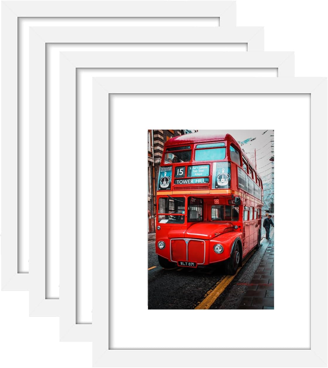 pojah 12x12 Black Picture Frame Set of 4,Wall Frames,HD Plexiglass