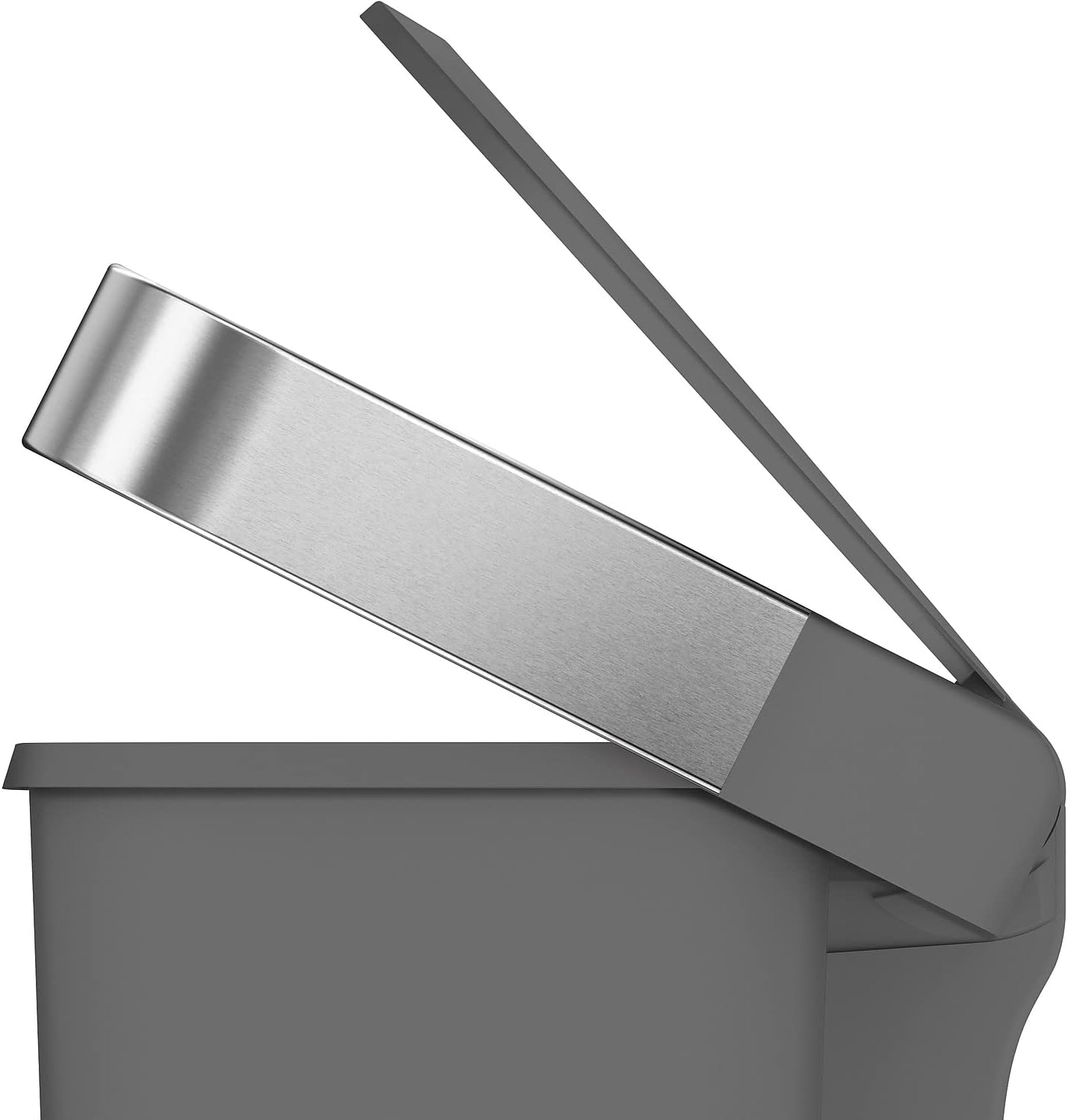simplehuman Hybrid Step Can, 45L / 12 Gallon Rectangular Kitchen Trash Can, Liner Rim System, Liner Pocket®, 150,000-Step Pedal, Lid Shox® Silent Close, Black Plastic
