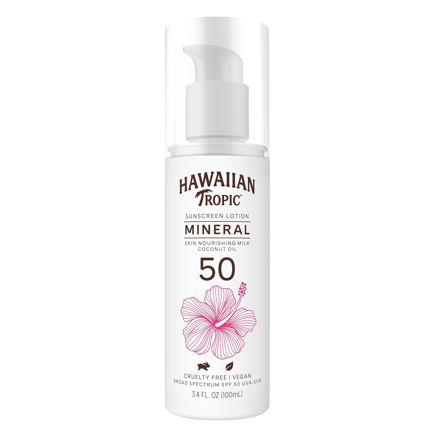 Hawaiian Tropic Mineral Sunscreen Lotion SPF 50, 3.4 Fl Oz