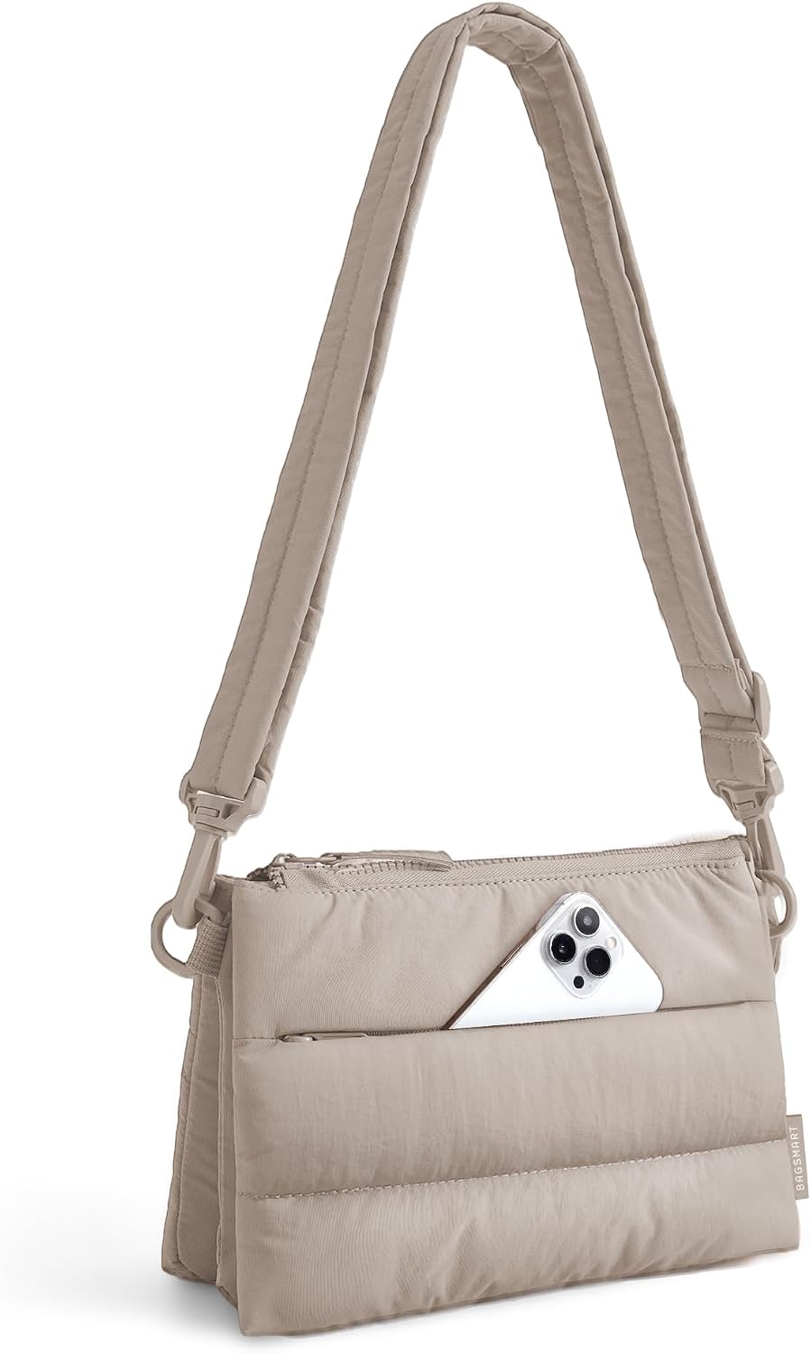 BAGSMART Cross Body Purse, Medium Crossbody Bags for Women Travel Purse, 4.3L Puffy Handbag Wallet with RFID Blocking Slots