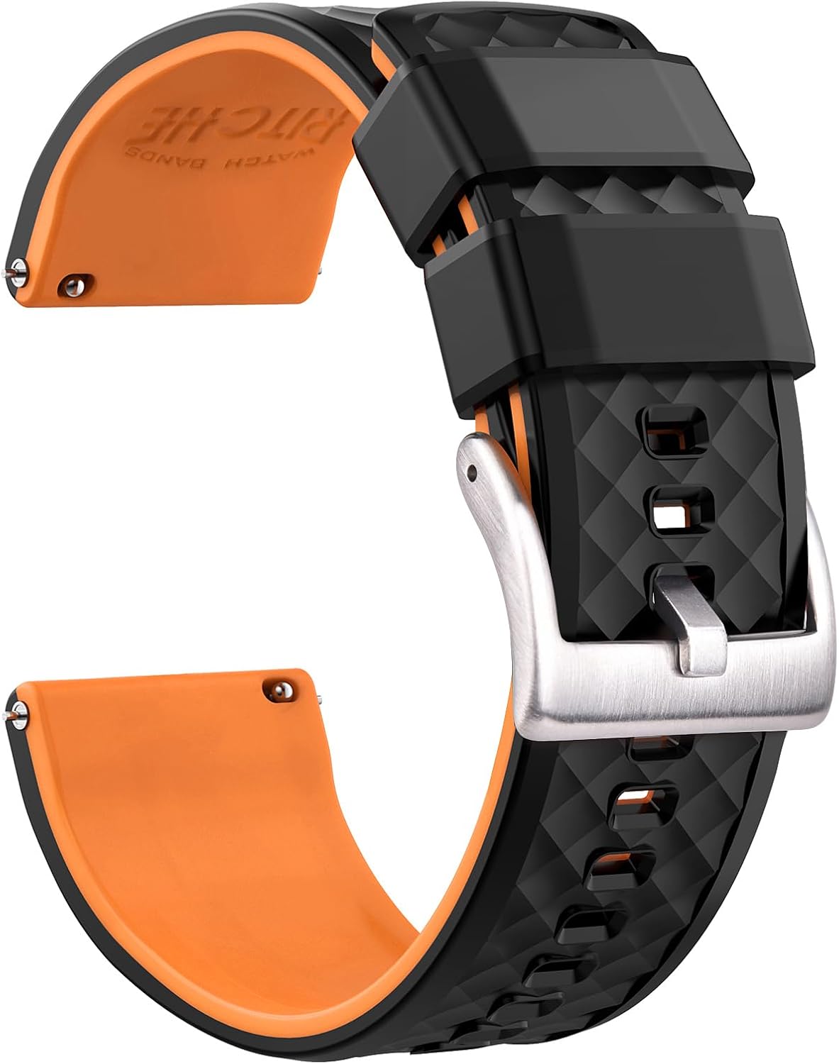 Ritche Christmas Gift Silicone Watch Bands 18mm 20mm 22mm 24mm Quick Release Rubber Watch Bands for Men, White Elephant Gifts