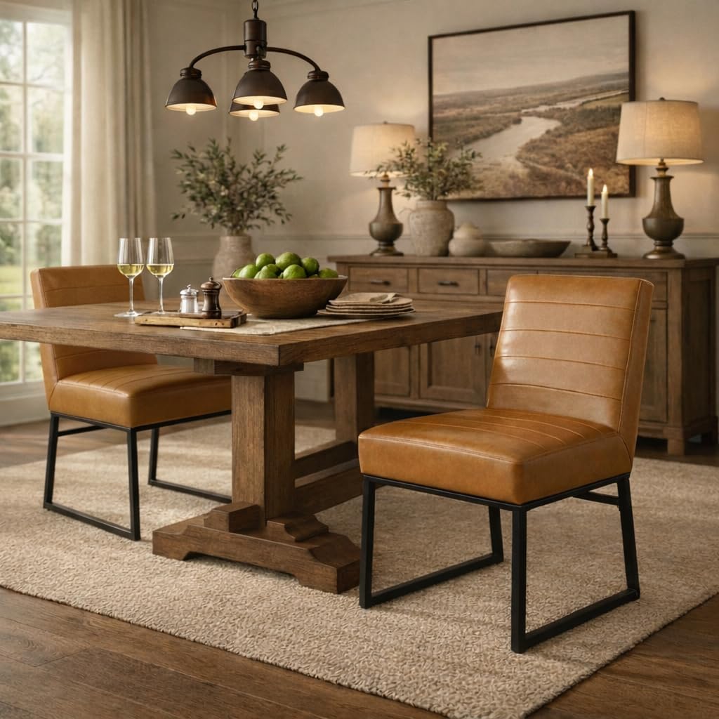 HomePop Parsons Dining Chair - Red & Gold Damask (Single Pack)