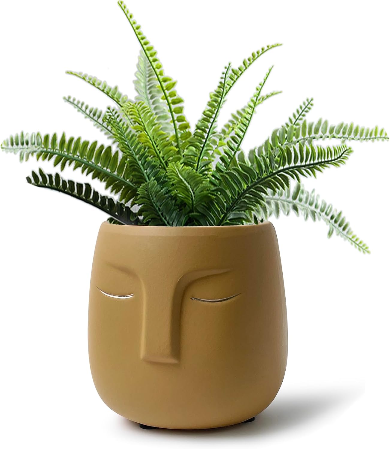 GeLive Head Plant Pot Succulent Planter with Drainage Hole Modern Statue Flower Pot Face Plant Vase Windowsill Box Art Home Decoration Indoor