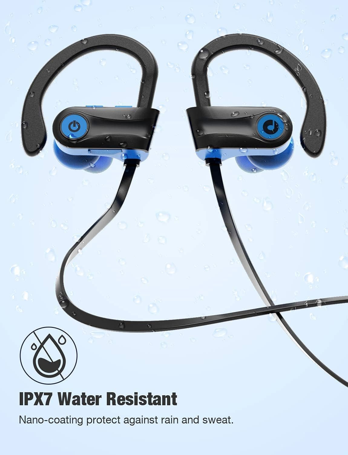 Otium Bluetooth Earbuds Wireless Headphones Bluetooth Headphones, Sports Earbuds, IPX7 Waterproof Stereo Earphones for Gym Running 15 Hours Playtime Sound Isolation Headsets,Black.