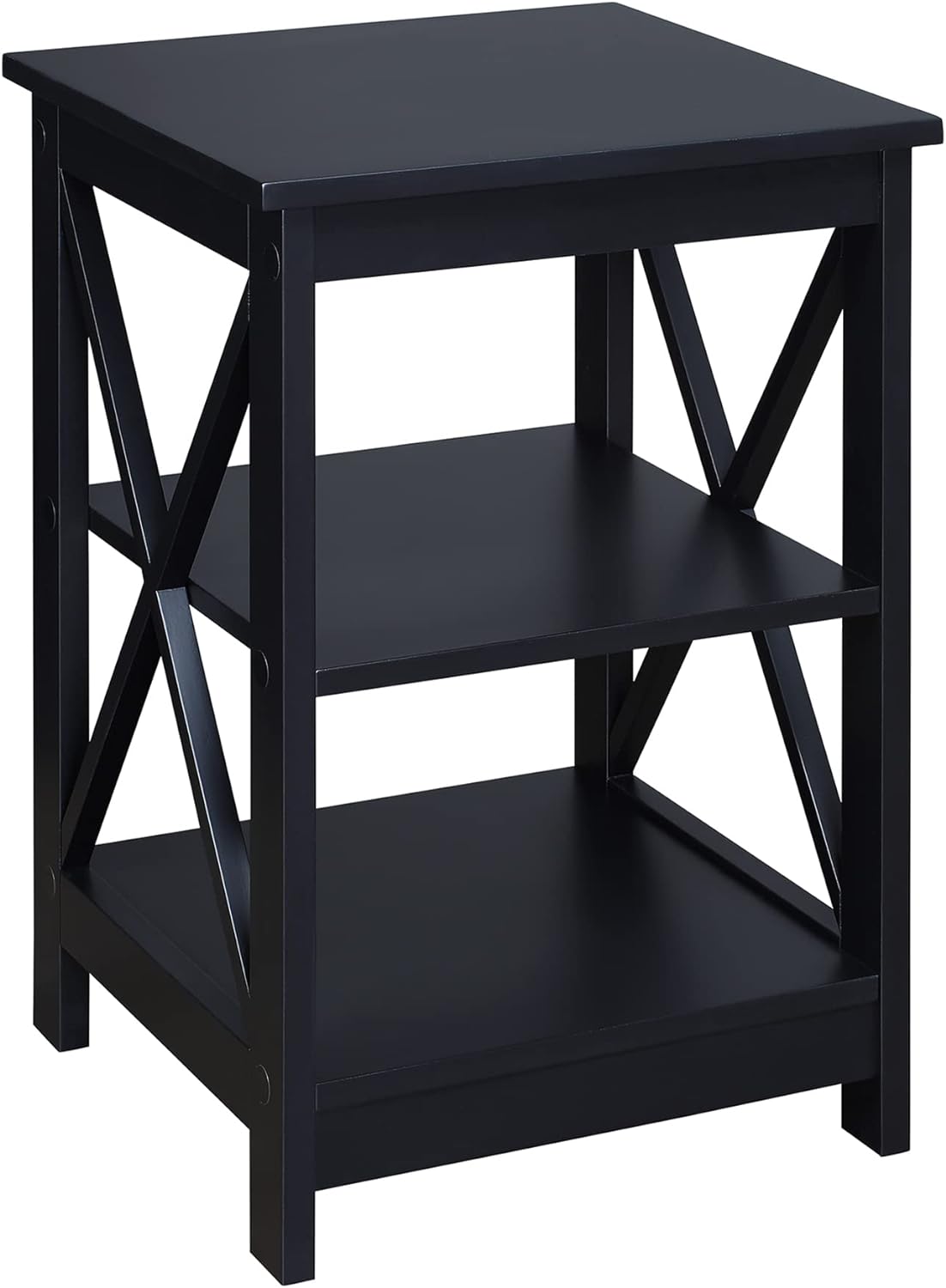 Convenience Concepts Oxford End Table 15.75" - Modern Living Room Table with Storage Shelves, Transitional Nightstand Side Table for Home Decor and Display, Espresso