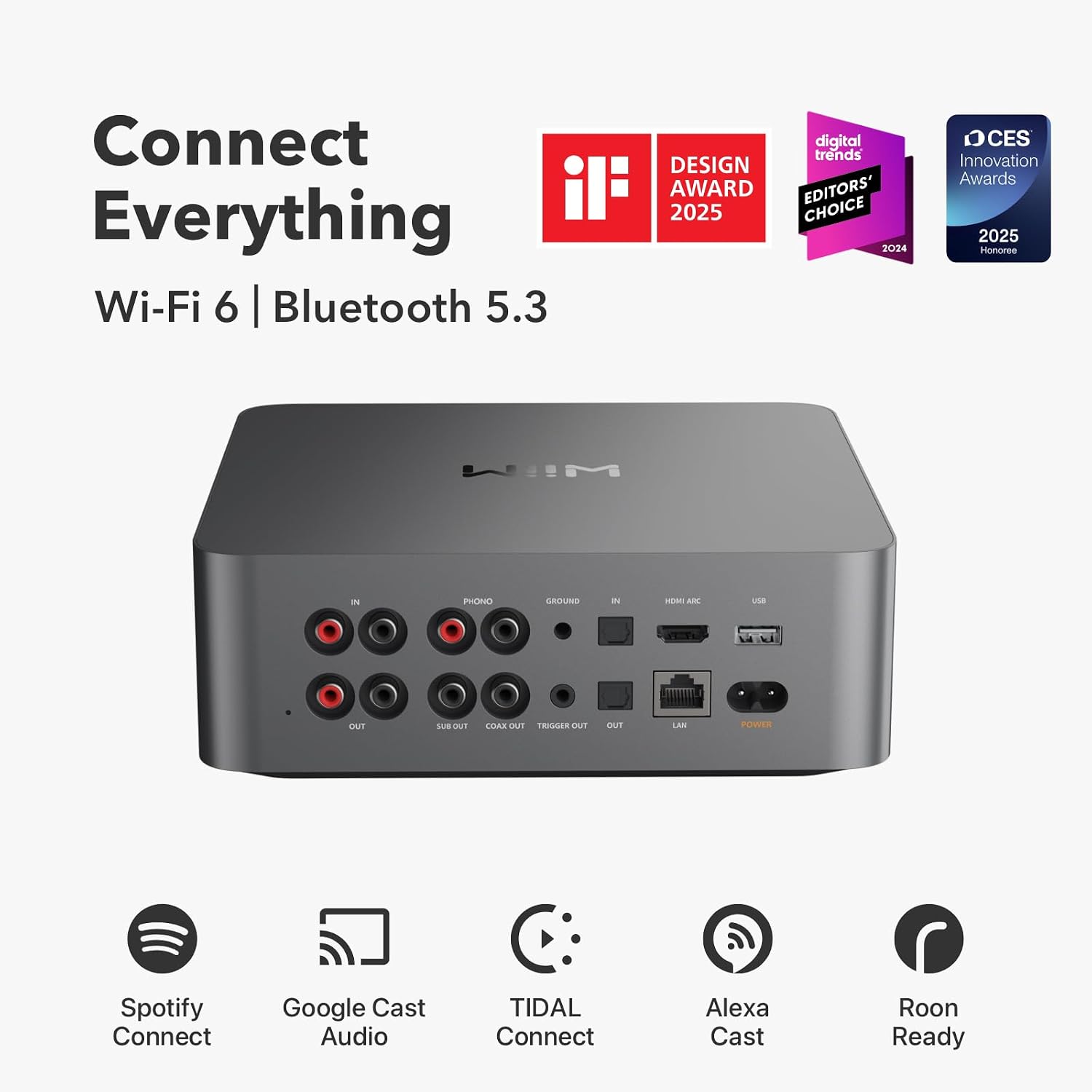 WiiM Ultra Hi-Res Music Streamer with Touchscreen & ESS DAC, Silver | Wi-Fi Streaming, RoomFit Correction, HDMI ARC, Phono Input & Multi-Room Audio