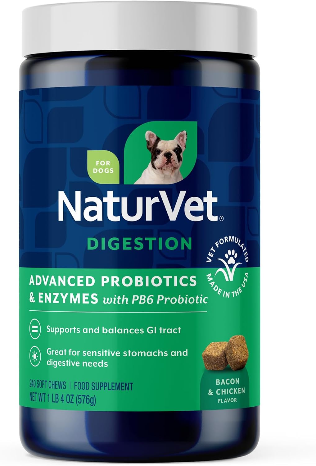 NaturVet Digestive Enzymes with Pre & Probiotic for Dogs & Cats - 8 oz | Supports Diet Changes & a Healthy Digestive Tract with Prebiotics, Powder