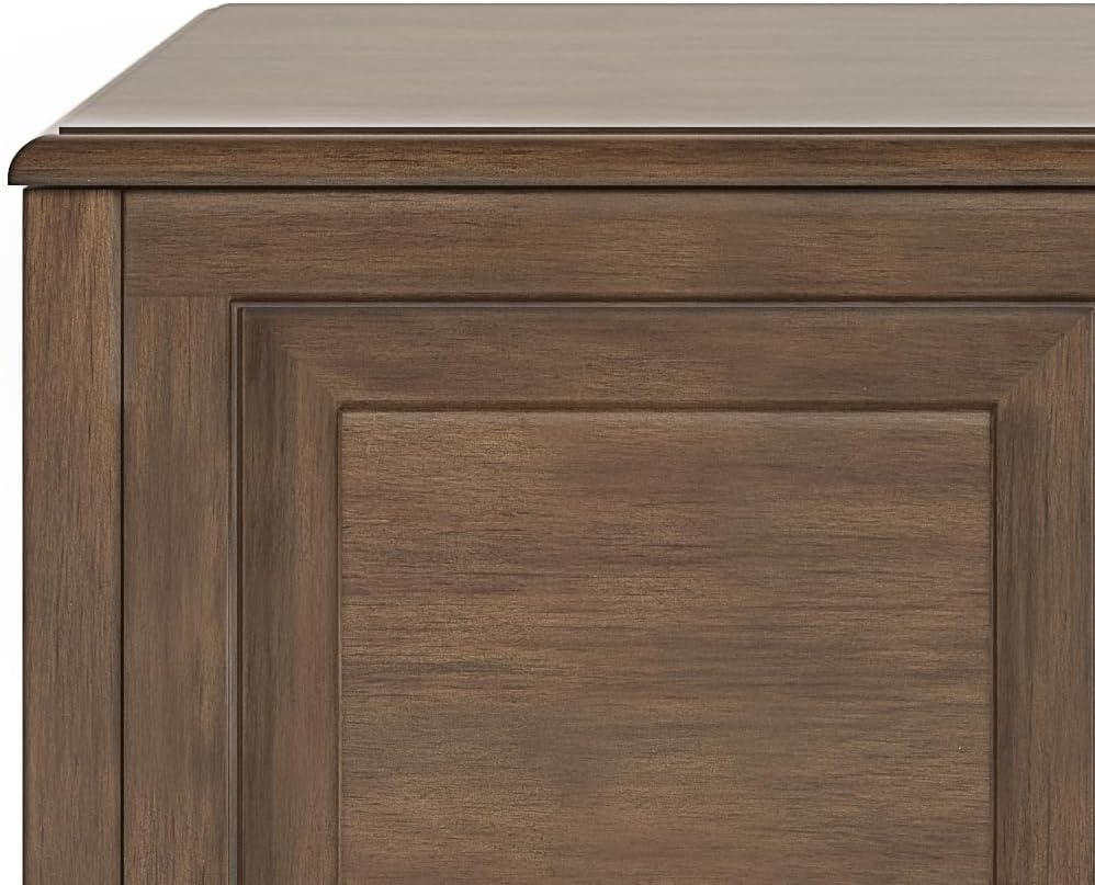 SIMPLIHOME Connaught 51" Wide Solid Wood Trunk Bench in Natural
