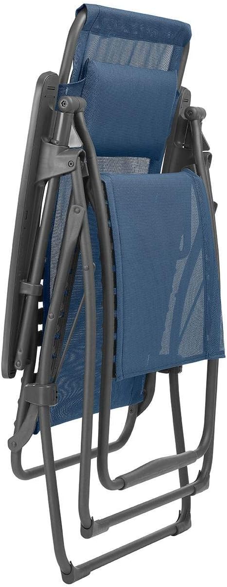 Lafuma Futura Series Patio and Poolside Zero Gravity Outdoor Lounge Recliner Chair with Adjustable and Removable Headrest, Moss Green