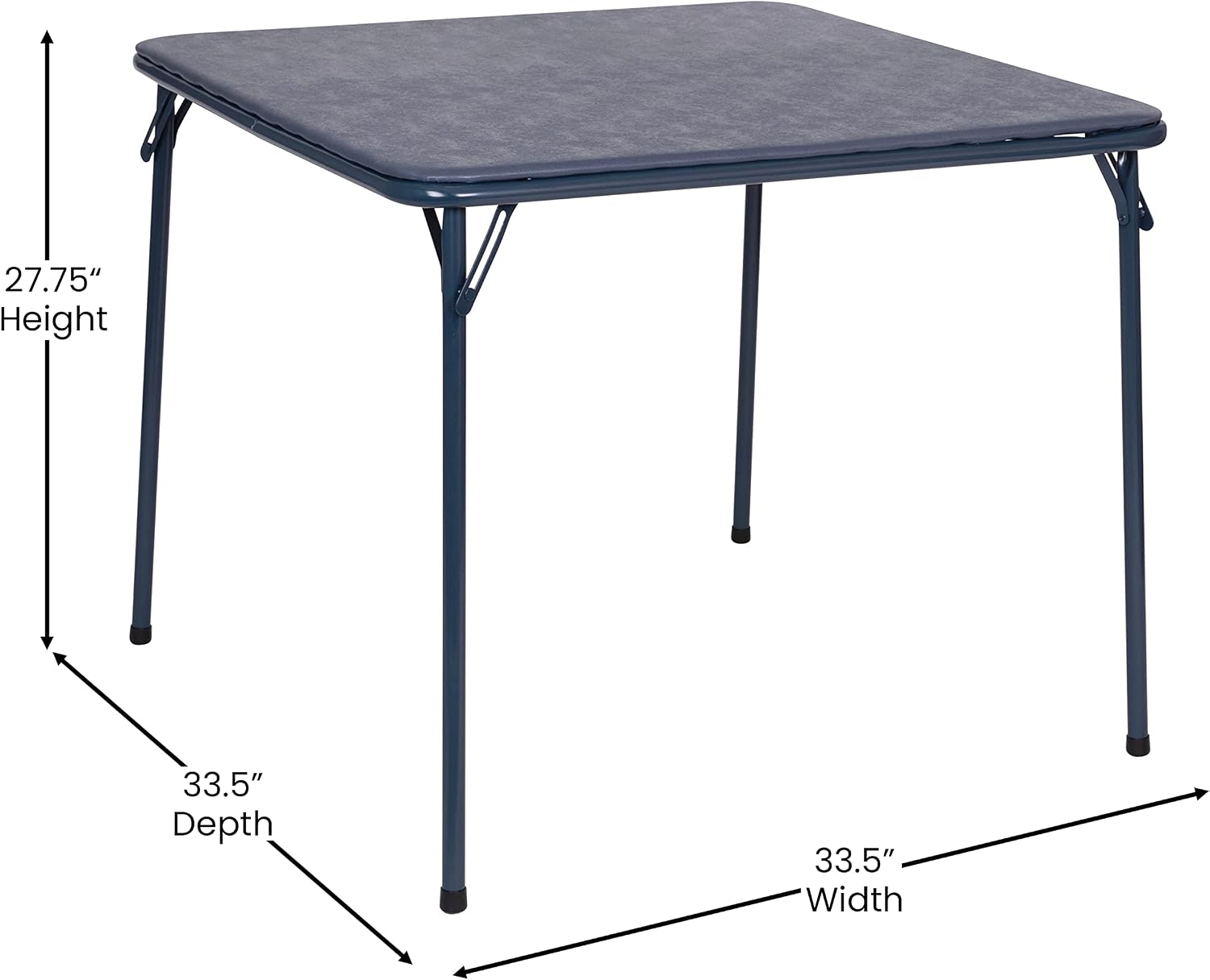 Flash Furniture Madelyn 33.5" Square Folding Multipurpose Card Table with Padded Vinyl Top, Portable Folding Game Table for 4 Players, Black