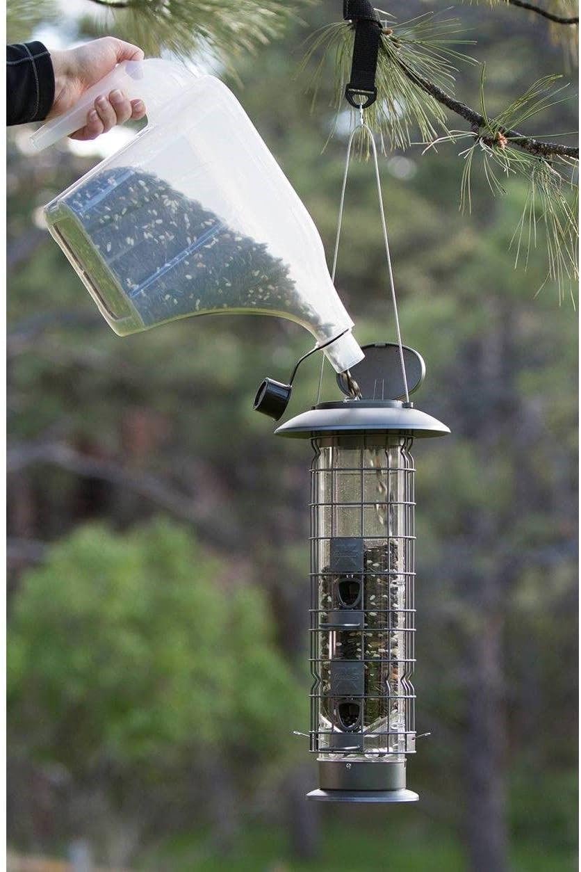 More Birds 3-in-1 Super Tote, 5 lb Capacity Container | Easy Grip Handle & Stackable Design, Portable Seed Holder & Dispenser for Backyard Birding and Wildlife, 100-SF-TOTE