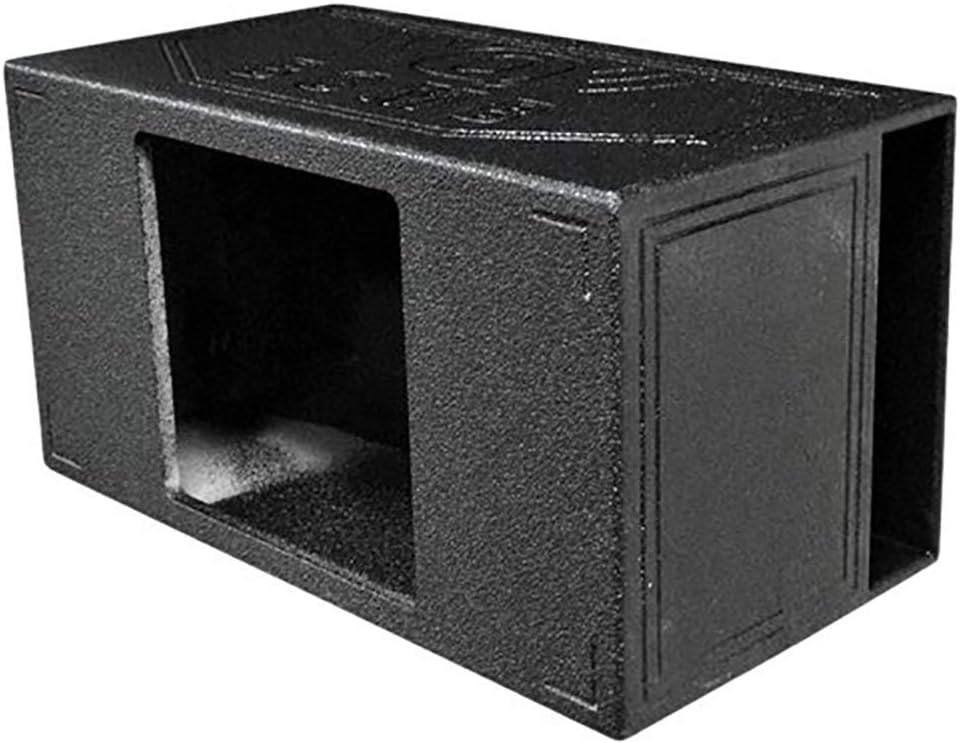 QPower QBOMB Single 12-Inch Speaker Box – Side-Ported Design with Black Bed Liner – Compatible with Kicker L7 Subwoofer