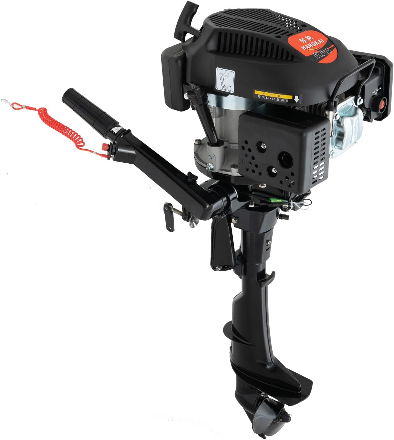Outboard Boat Motor Air Cooled Gas Outboard Engine 360° Steering Pull Start Saltwater Outboard Boat Motor Fishing Boat Engine
