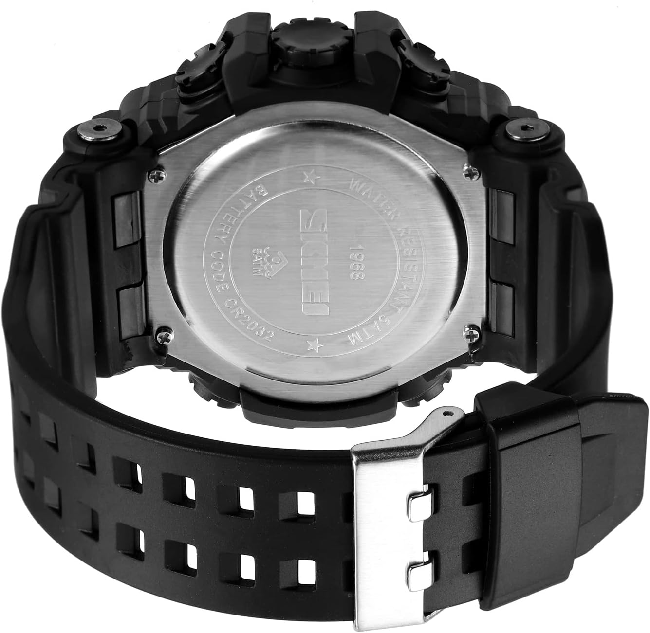 FANMIS Men's Digital 50M Waterproof Electronic Sport Watch Rubber Band Army Military 24H Time LED Light 164FT Water Resistant Calendar Date Day Watches