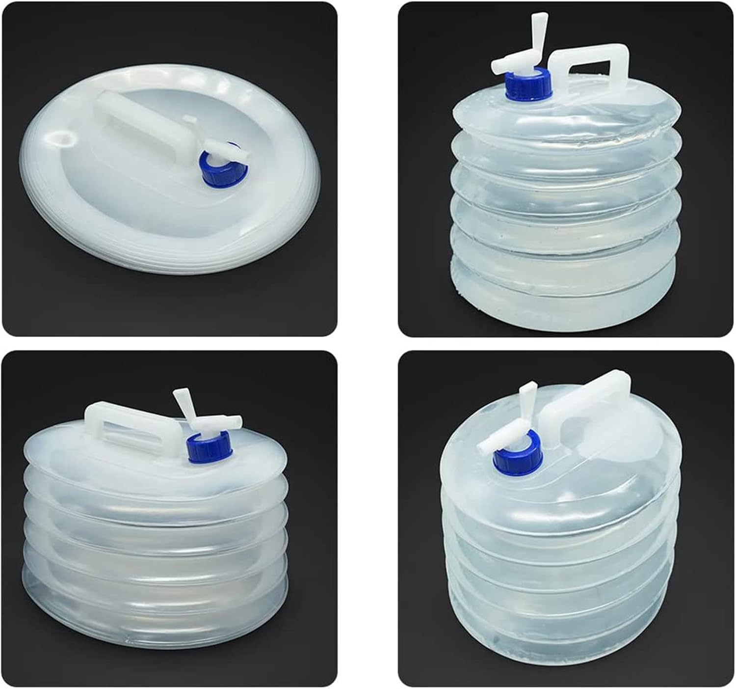 Collapsible Water Container, 5L 10L 15L Portable Folding Water Carrier with Tap, BPA Free Water Carrier Tanks - Water Storage for Camping, Hiking