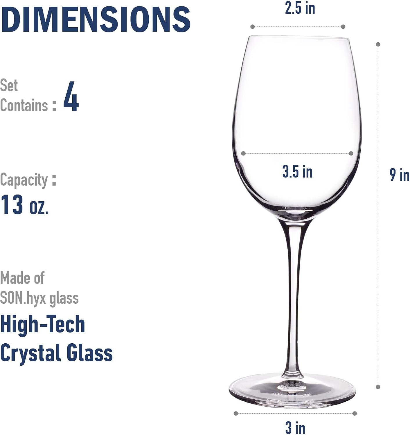 Luigi Bormioli Crescendo Bourgogne Wine Glasses - Clear, Set of 4
