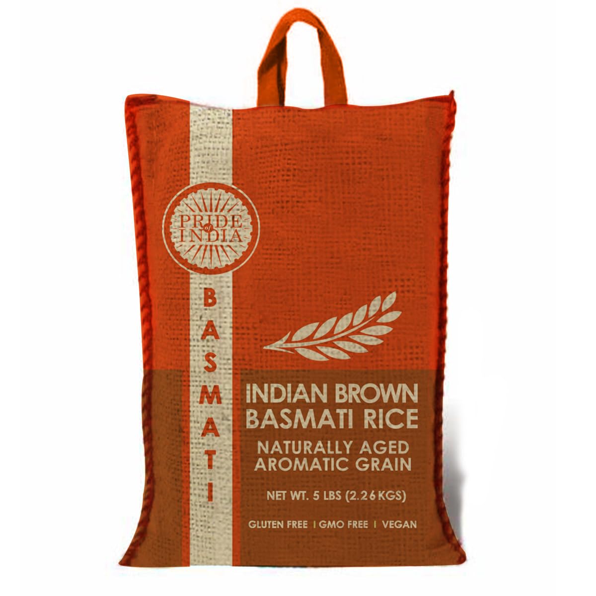 Pride Of India - Extra Long Indian Premium White Basmati Rice, 10 Pound (4.54 Kilo) Reclosable Bag - Naturally Aromatic, Aged, Flavorful, Slender, Non Sticky Grains - Great Value for Money