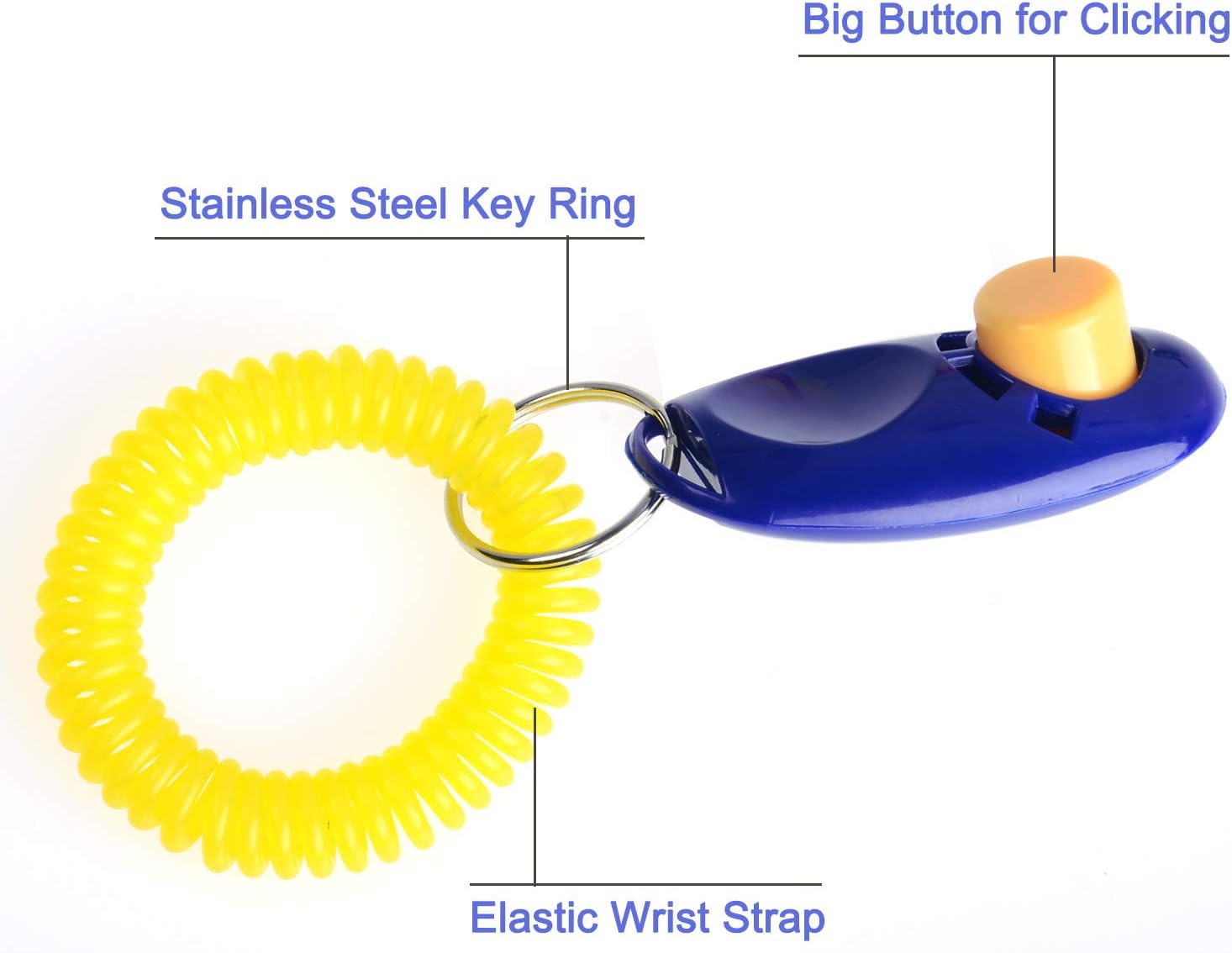 Coolrunner 7pcs 7 Color Universal Animal Pet Dog Training Clicker | with Wrist Bands Strap