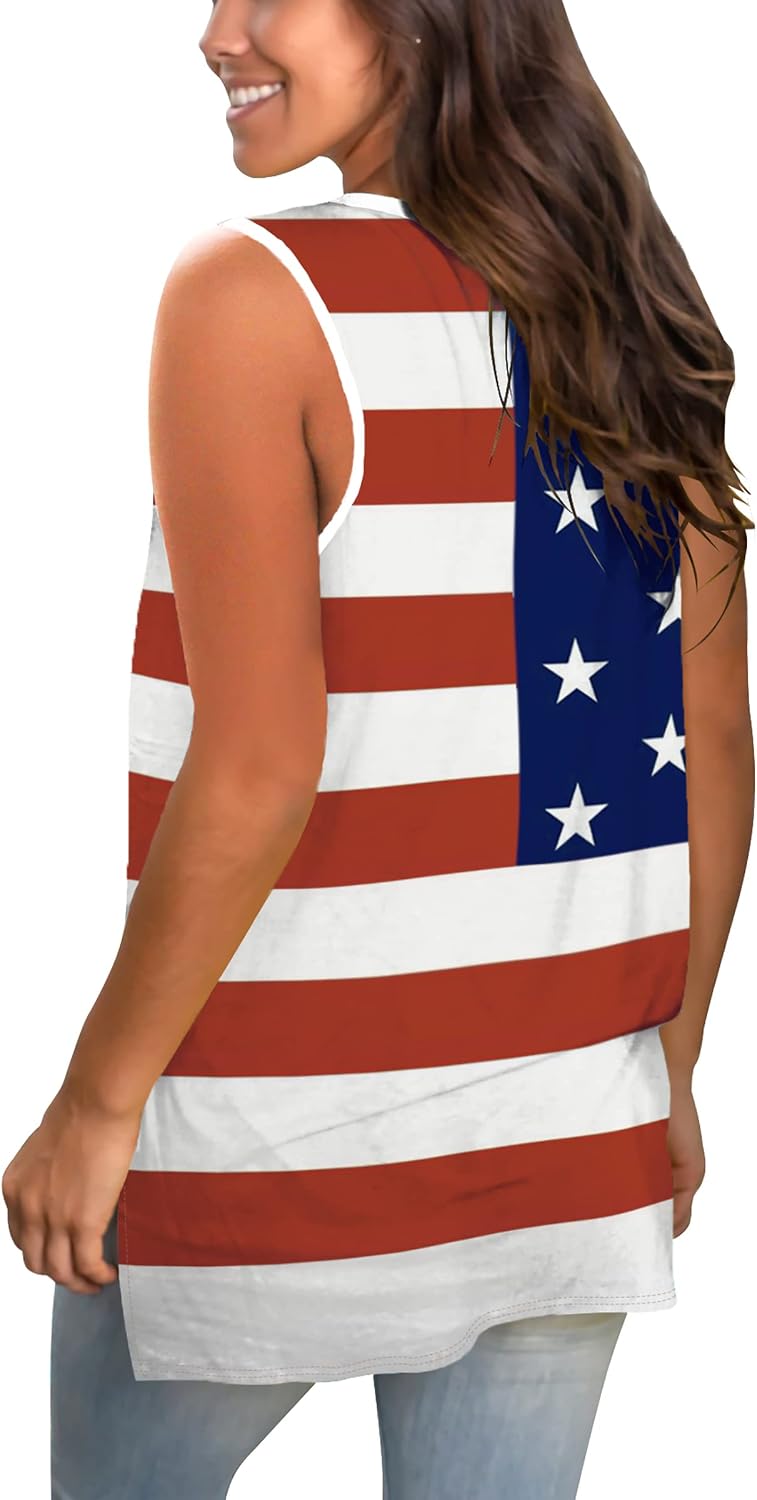 Sampeel Womens Summer Tank Tops Basic Tanks V Neck Sleeveless T Shirts Side Split