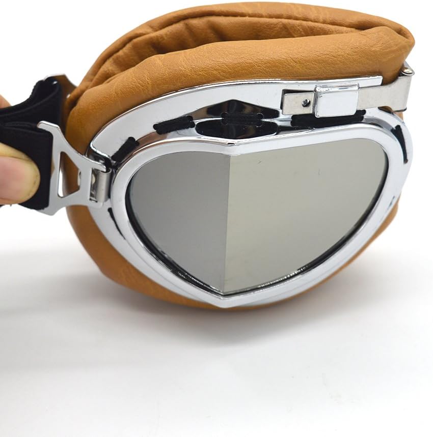 Motorcycle Goggles Anti Fog&Wind&Dust&Sand Aviator Pilot Motocross | Dirt Bike Atv Riding Goggles with Yellow Lens,Fit Over Glasses or Helmet