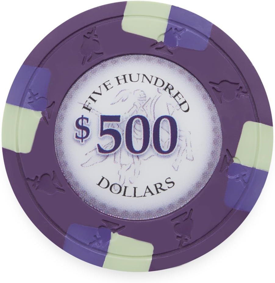 Claysmith Gaming Pack of 50 Poker Knights Poker Chips, Heavyweight 13.5-gram Clay Composite