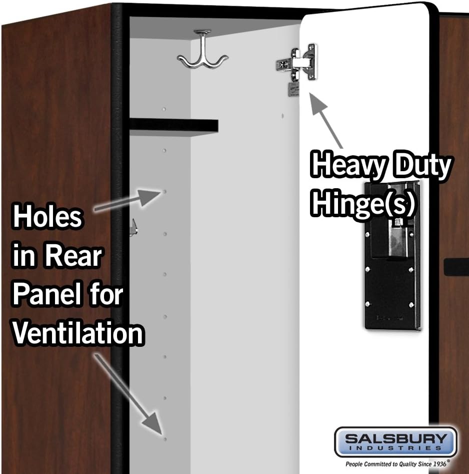 Salsbury Industries Double Tier 'S' Style Designer Wood Locker, Mahogany, 5' 3" x 15"