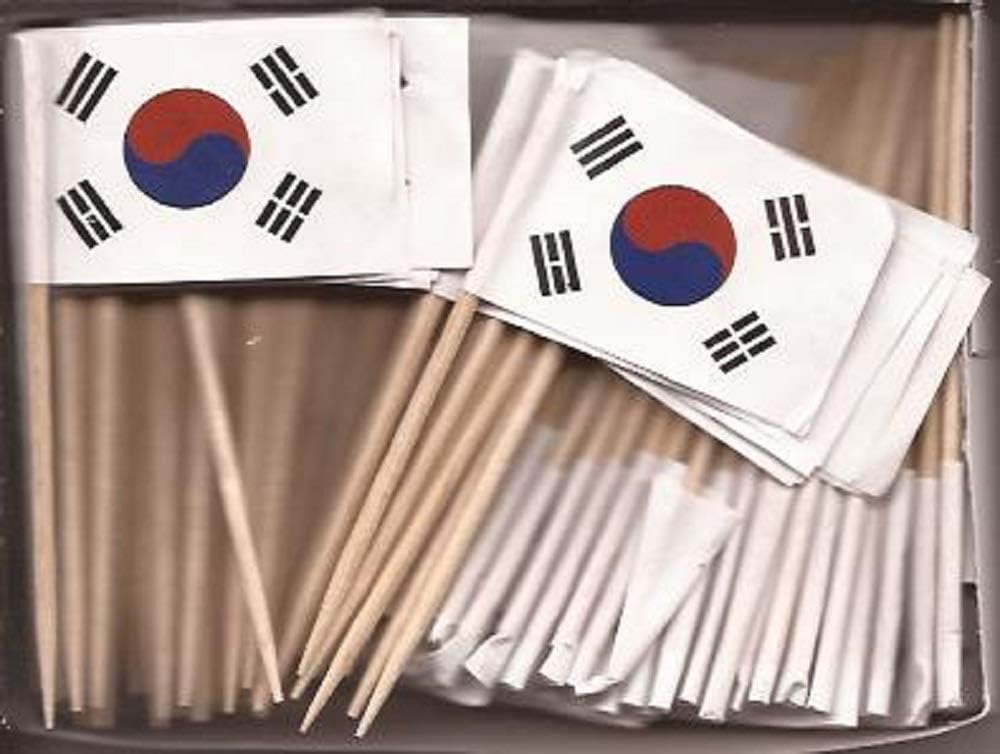 One Box of 100 Nicaragua Toothpick Flags, 100 Small Mini International Flag Cupcake Toothpicks or Cocktail Picks