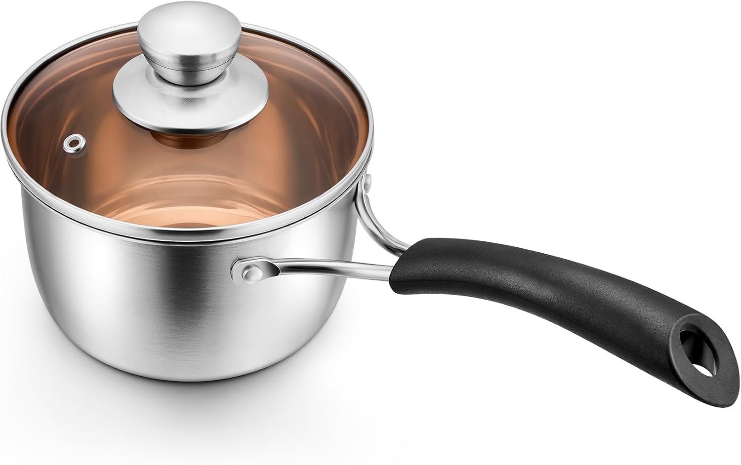 P&P CHEF 1 Quart Sauce Pan With Lid, Small Pot Saucepan, 1 Pc
